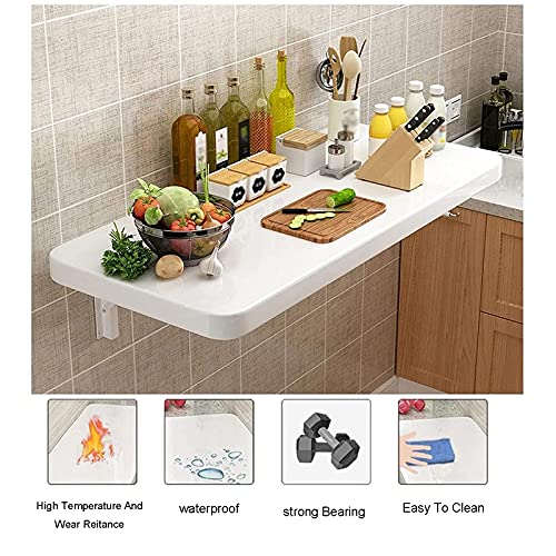 Table pliante murale gain de place avec bureau ordinateur rabattable - 6