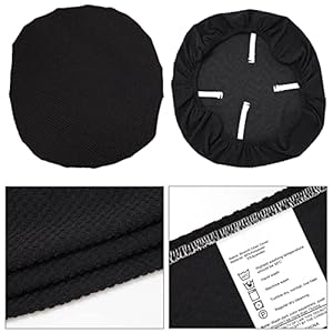 Stretch Chair Seat Covers Set of 6, Jacquard Dining Room Chair Cover Protector Seat Slipcover Removable Washable Kitchen Chair Covers (Black, 6) Stretch Chair Seat Covers Set of 6 Jacquard Dining Room Chair Cover Protector Seat Slipcover Removable Washable Kitchen Chair Covers Black 6