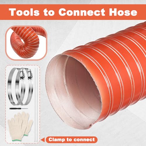 NOWBALL 1.5in Automotive Air Duct Hose, Length 2 Meter-6.6ft, 1.5" Silicone Flexible Cooling Ducting, 38mm High Heat Brake Exhaust Hose for Car, Garage, Dryer Air System by NOWBALL - Image 5
