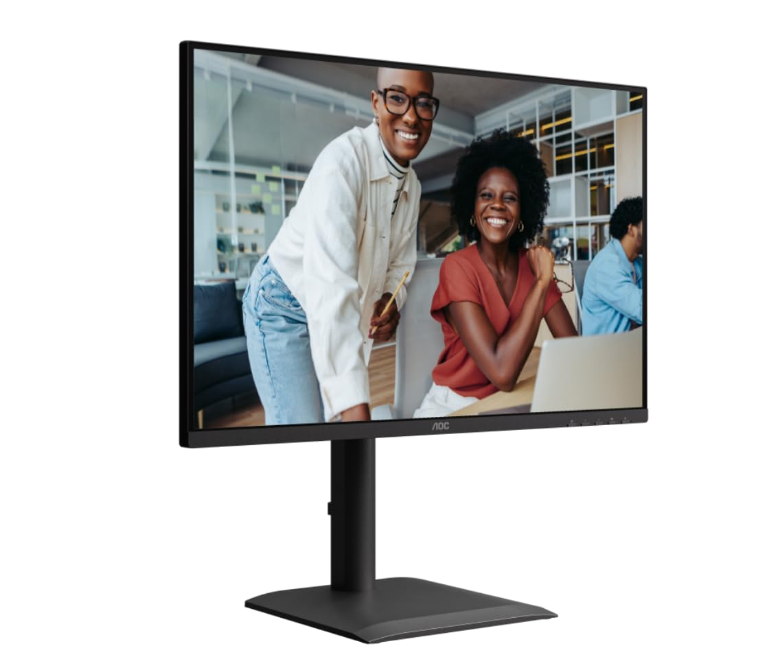 AOC Monitor X24E4U da 24 pollici WUXGA 100 Hz, pannello IPS, GtG 4 ms, sincronizzazione adattiva, modalità HDR, regolazione dell'altezza, altoparlanti, (1920 x 1200 HDMI 1x 1.4 DP 1x1.4 Hub USB) Nero