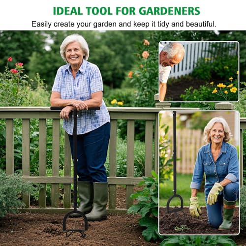 Herramienta manual para labrar jardín y airear suelo miniatura 3