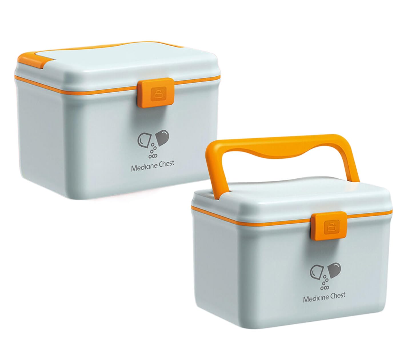 TUKA-i-AKUT 2X 14,6L Caja de Medicamentos 2 Capas, Portátil Botiquín Medicinal, Asa de Transporte, Organizador de Primeros Auxilios, Caja de Botiquines Caseros, Hogar al Aire Libre TKD6402-XL Azul