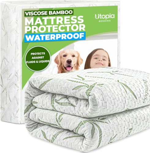 Bamboo Viscose Waterproof Mattress Protector Queen...