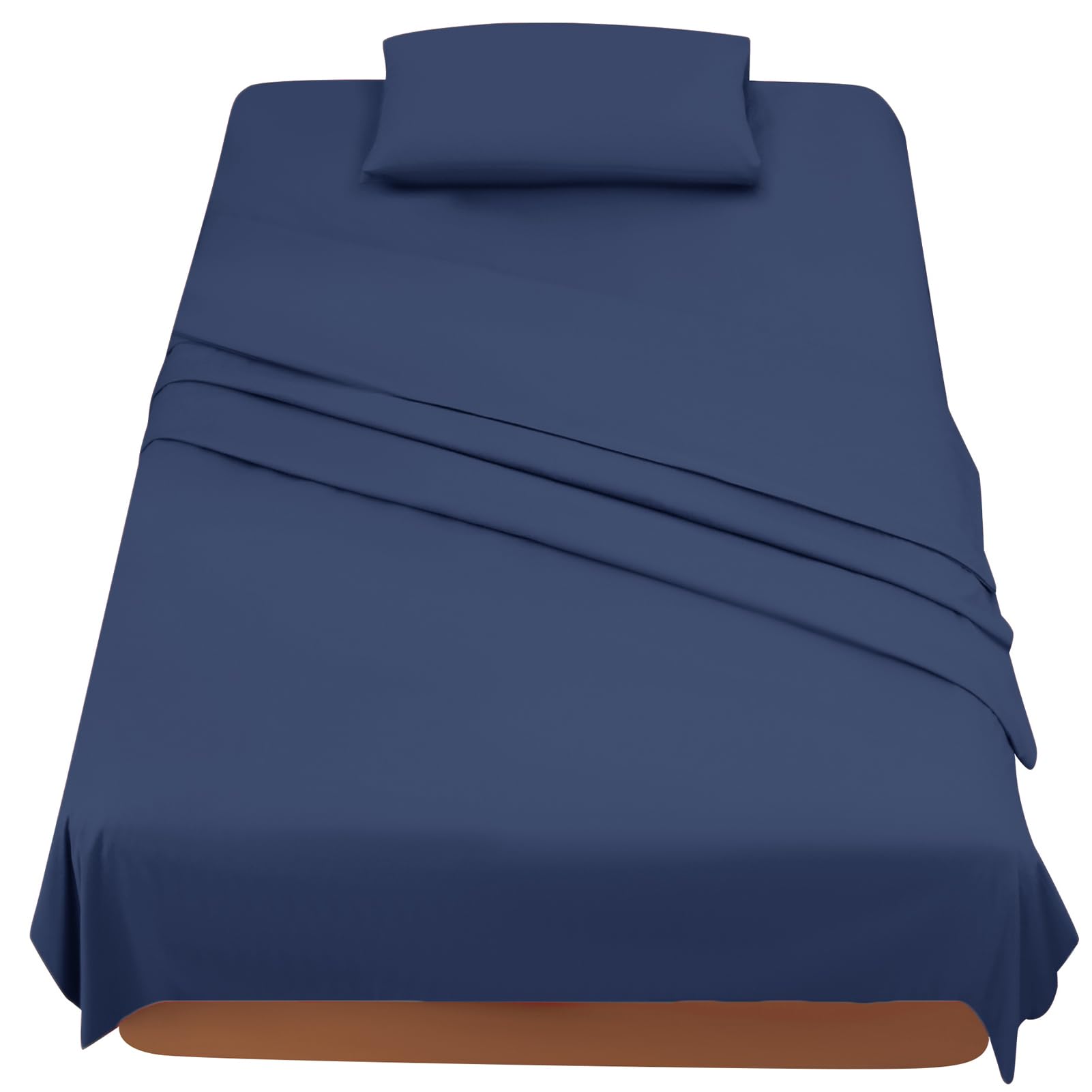 FARFALLAROSSA Set Lenzuola Una Piazza e Mezza 120x190/200 - Completo Letto 3 Pezzi Microfibra Premium - Lenzuolo Angoli, Sopra e Federa 50x80 - Blu