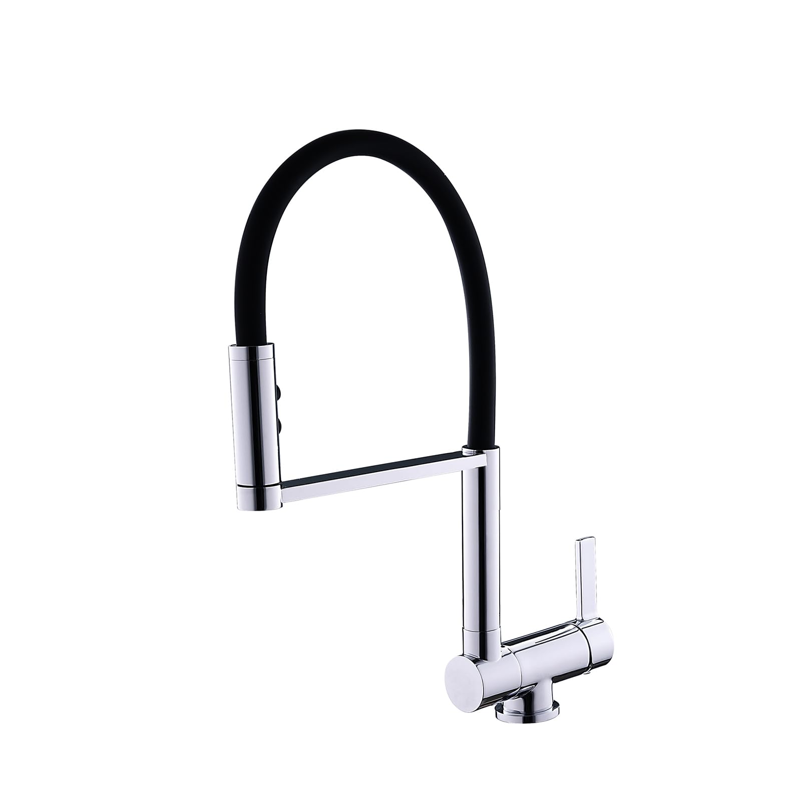 XJTNLB Grifo Cocina Abatible y Extensible Cromado Grifo Monomando Cocina Caño Alto Grifos Abatibles Fregadero Plegable 180° y Caño Giratorio 360°