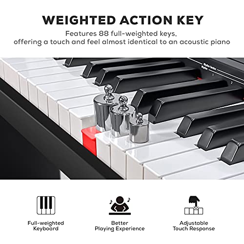 Duoliemi Piano digital con soporte para muebles, teclado con peso