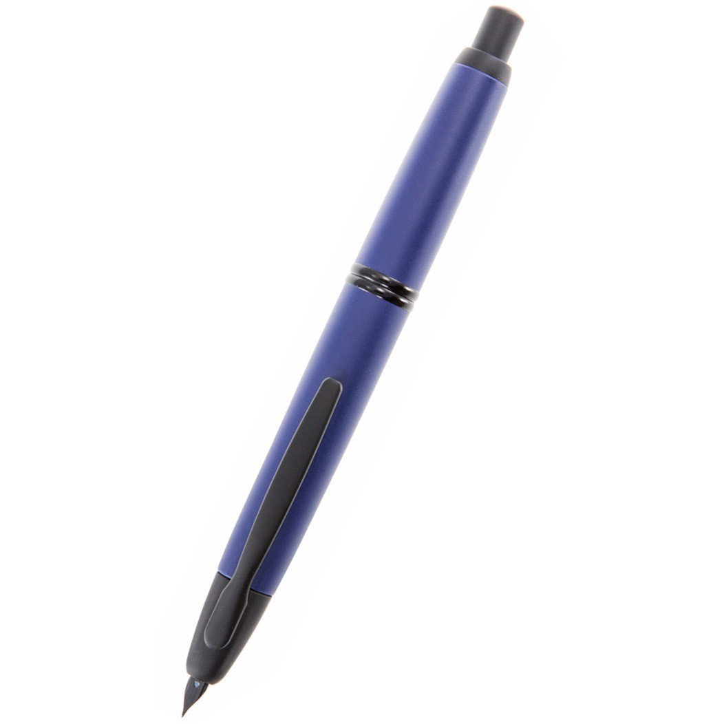 Vanishing Point Collection Refillable & Retractable Fountain Pen, Matte Blue Barrel, Fine Nib (60596)