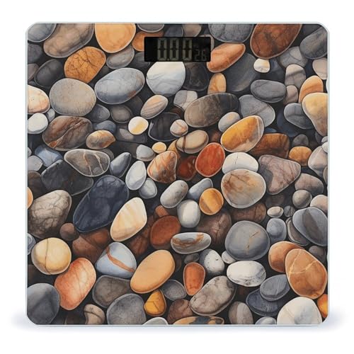 Báscula digital de baño de vidrio templado con pantalla LCD miniatura 1