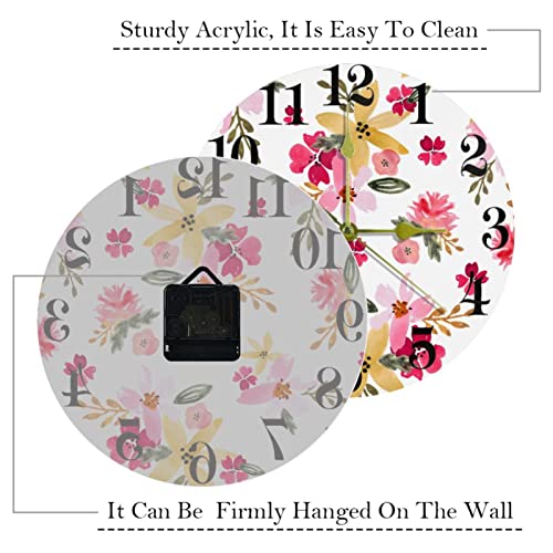 Horloge murale à quartz décorative, une idée de cadeau fleurie