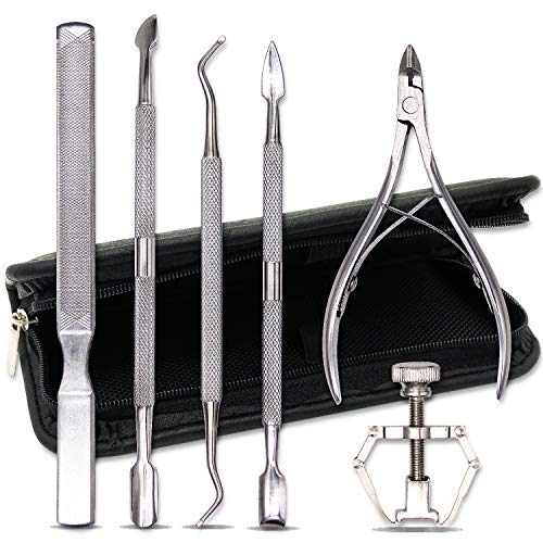 Upgraded Ingrown Toenail Tools Kitï¼ŒMOTYYA 6 PCS Professional Surgery Grade Stainless Steel Manicure Toe Nail Clippers Correction Lifter Pedicure Treatment Tool Set for Thick and Ingrown Nail Removal