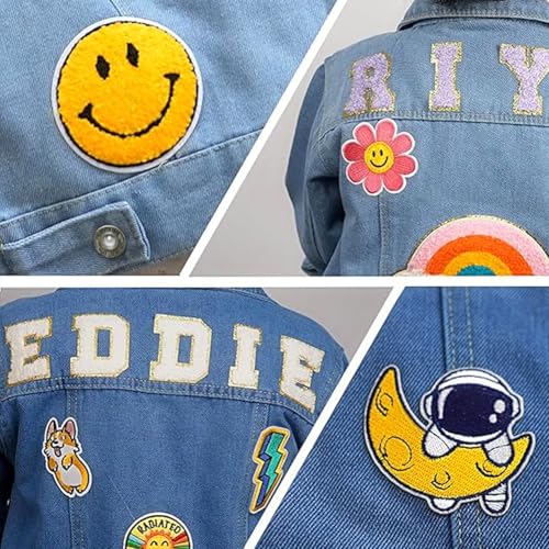 Personalized Kids Denim Jacket with Names, Back to School Outfits for Girls and Boys, Toddler Clothing Jacket, 1-8 Year Old Girl Boy Easter Birthday Christmas Gift3