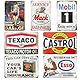 7er Set Retro Garage Deko Blechschilder, 20 x 30 cm Garage Blechschilder, Vintage Blechschild Retro, Auto Bar Schild Benzin, Motorrad Metallschild, Deko Metall Post