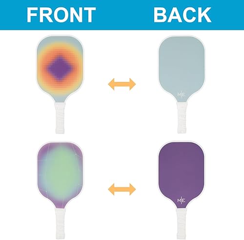 Miniatura 4 de Juego de palas de pickleball con superficie de fibra de vidrio ligera de primera calidad, raquetas de pickleball con núcleo de polipropileno, juego