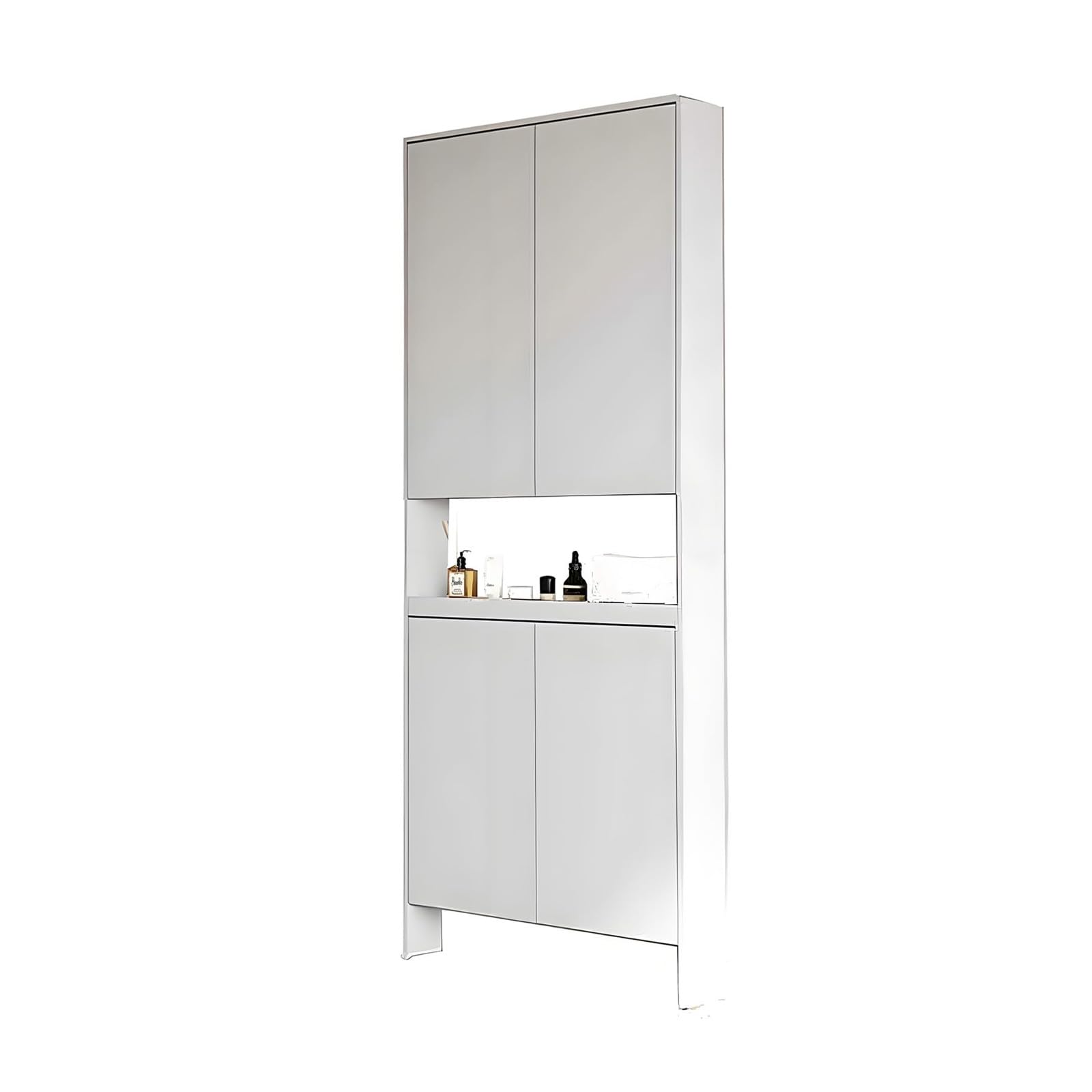 LINLIUA Behind the Door Bookshelf, 5 Shelf Behind Door Shelves with Storage, Space-Saving Wall Mount Narrow Bookcase Cabinet for Living Room Bedroom
