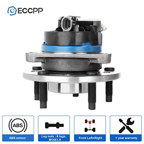 Eccpp 2 Pcs Wheel Hub And Bearing Assembly Front 513137 Fit Chevy Malibu Classic Pontiac Grand Am Oldsmobile Alero Cutlass 1997-2005 With Abs 5 Lugs Wheel Bearing Hubs #TOP1
