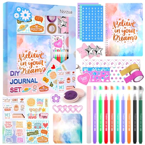 Nsrzua DIY Journal Kit for Girls,Toys for Ages 8-14 and Birthday Gifts for Girls