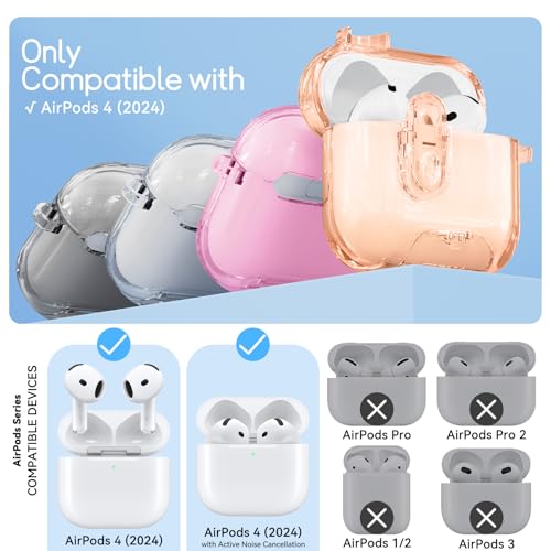 Image of for AirPods 4 Case 2024 with Safety Lock,Desert Gold | Clear Case with Phone Stand & Cleaner Kit,Cute Floral Chain for Women Girls,Soft TPU Protective Cover,Shockproof