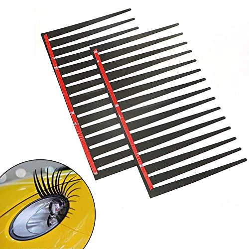 Cils De Voiture, Autocollants De Phares De Voiture Noir Voiture Cils Car-Styling Autocollant Décoratif 2 paires