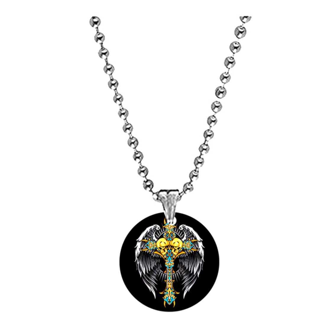 Abhiora FashionSacred Wings Holy Cross Bead Chain Yellow Acrylic Religious Pendant for Men Women Christian Faith Acrylic Charm Spiritual Gift Prayer Church Festival Accessory-picture-33