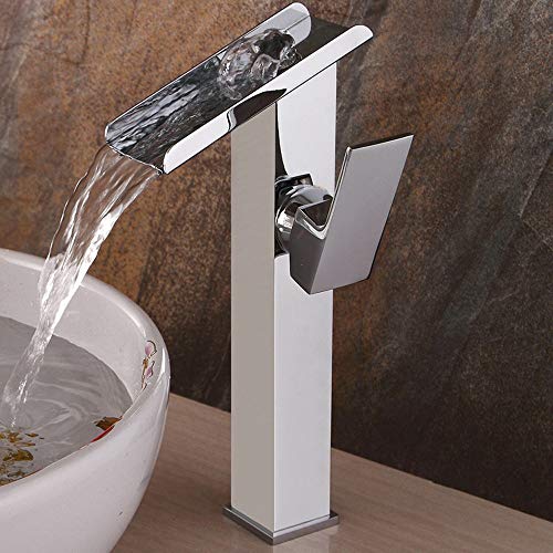 Robinet de salle de bain cascade mitigeur en cuivre pour lavabo rétro chaud et froid