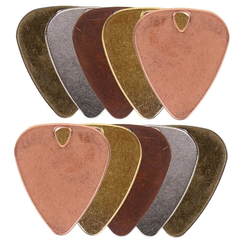 SUPVOX 10 piezas Púas Metálicas para Guitarra Eléctrica Superficie Lisa Accesorio Resistente para...