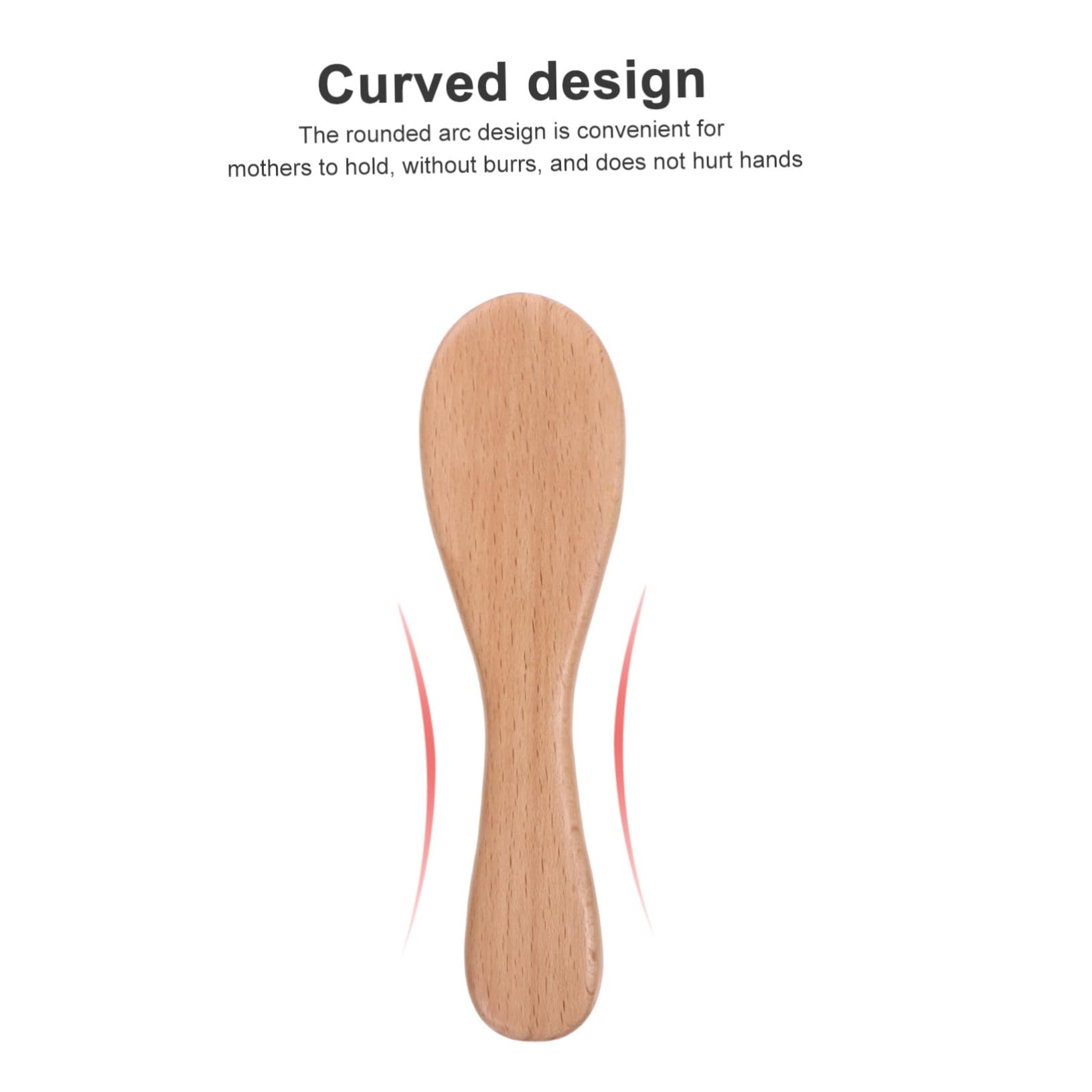 RORPOIR Baby Brush Set for Newborns 4-Piece Scalp Grooming Kit Natural Wood Soft Woolen Brush