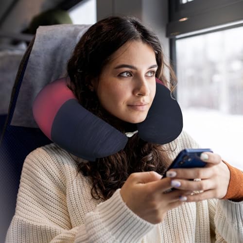 Almohada de Viaje de Espuma Viscoelástica Negra miniatura 6
