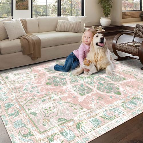 Tapete decorativo boho 5x7 rosa lavado miniatura 3