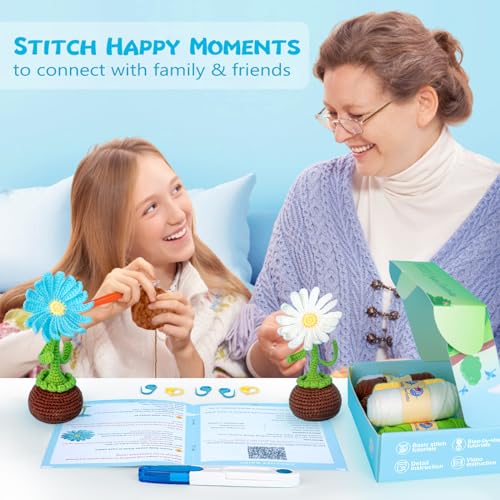 Image of Crochetta Crochet Kit for Beginners, Crochet Starter Kits for Adults | Crochet Kit for Beginners, Crochet Starter Kits for Adults, Step-by-Step Video, DIY Crochet Animal Kits Knitting Supplies