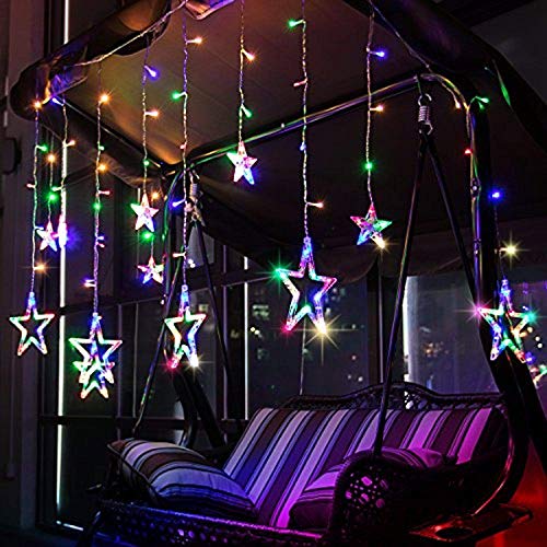 Image of Desidiya 12 Stars LED Multicolor String Lights for Indoor and Outdoor Decor - Perfect for Diwali, Parties, Events, and Home Decoration