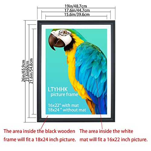 Ltyhhk 18X24 In Picture Frames Solid Wood,Display Picture 16X22 In With Mat Or 18X24 In Without Mat,16X22 Inch Diamond Painting Frames Black (Ck1824) #TOP1