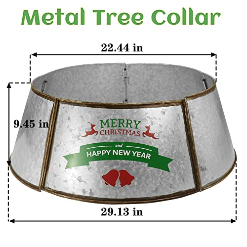 Darnassus Metal Christmas Tree Collar Christmas Tree Ring 29 Inch Diameter Base Durable Galvanized Metal Christmas Tree Skirt For Christmas Tree Decor thumb #4