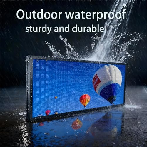Image of P6 Programmable Led Sign,Scrolling Full Color Digital Message Board 40 inchX17 inch | Full Color Display,IP65 outdoor waterproof, ideal for storefront advertising, supports scrolling messages and custom content