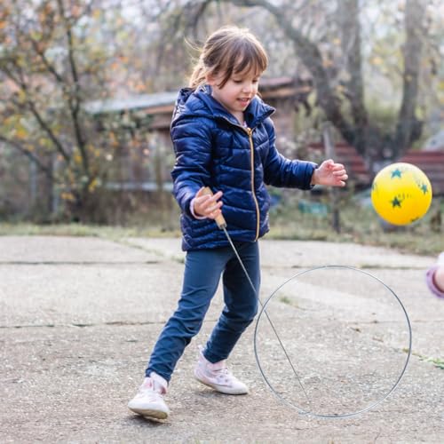 Image of Rolling Ring Toys - Traditional Outdoor Fitness Hoop for Kids and Adults Durable Wooden Push Hoop Toy Perfect for Fun and Exercise