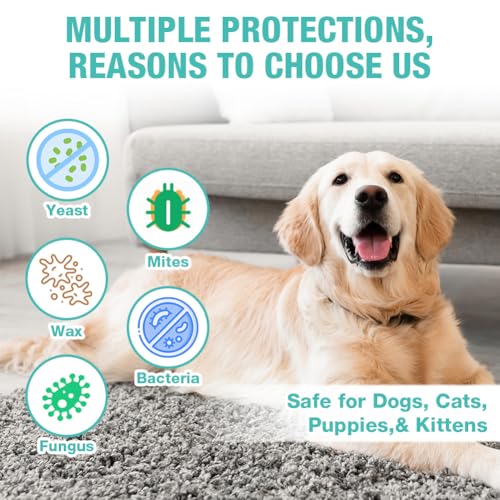 Aomig Ohrentropfen für Hunde Katzen Ohrenreiniger Ohrenspray Ohrenreiniger zur Ohren Reinigung und Pflege des äußeren Geh Juckreiz Ohrreiniger Ohrenschmalz Entferner Hundeohrschmalz Ear Cleaner (50ml)