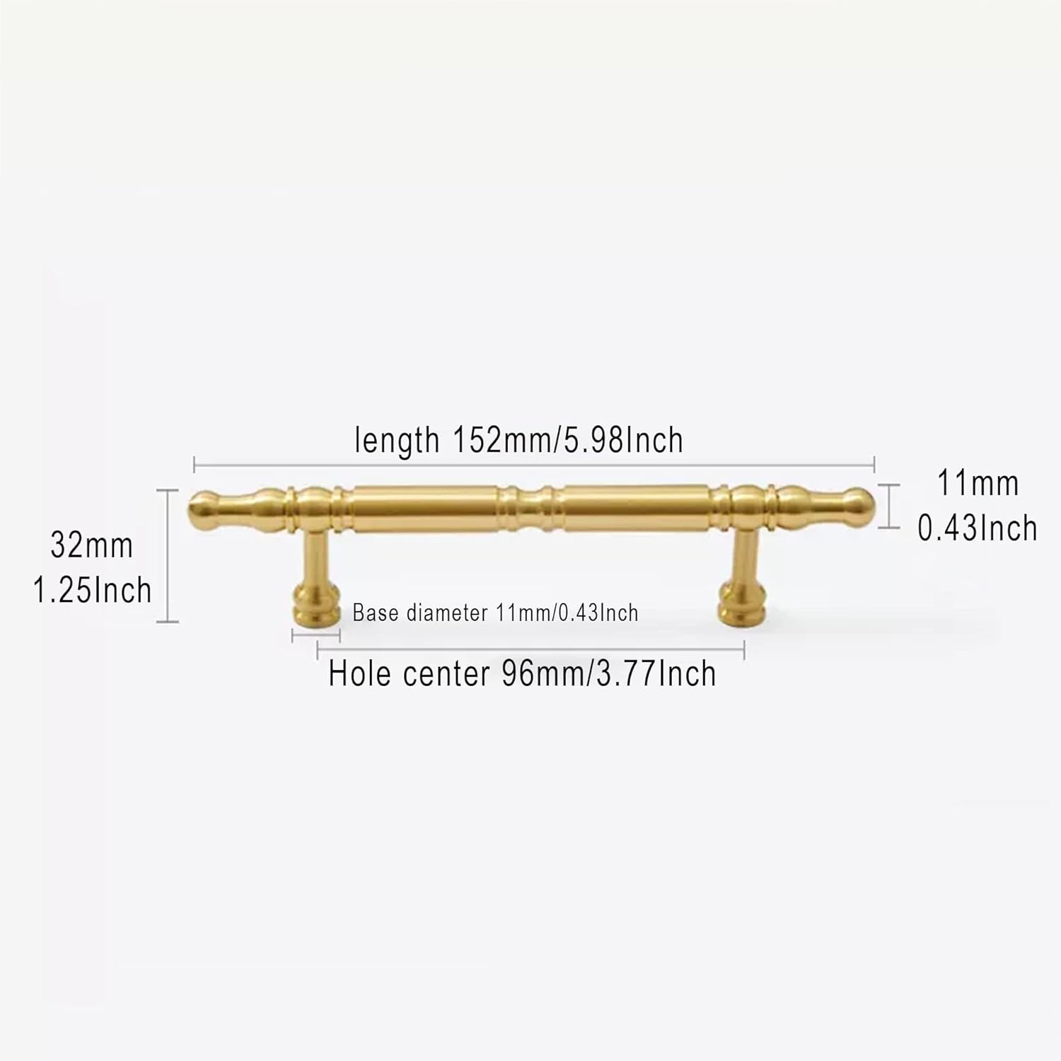 Cabinet Knob,9 Pack Gold Brass Drawer Pulls,160mm Hole Center Light Luxury Kitchen Pulls Hardware with Screws for Wardrobe Cupboard Dresser (Color : Copper, Size : Hole Center 96mm)