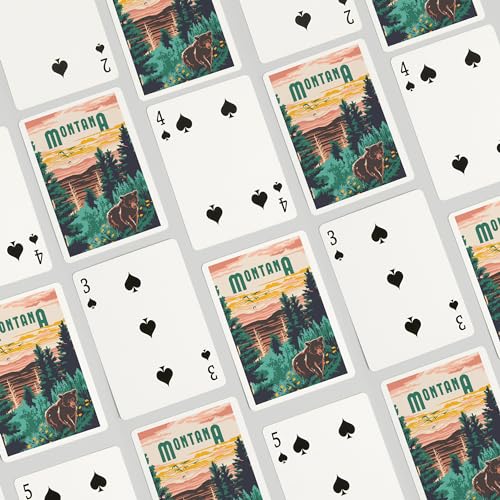 Baraja de 52 cartas tamaño póker Lantern Press Montana miniatura 4