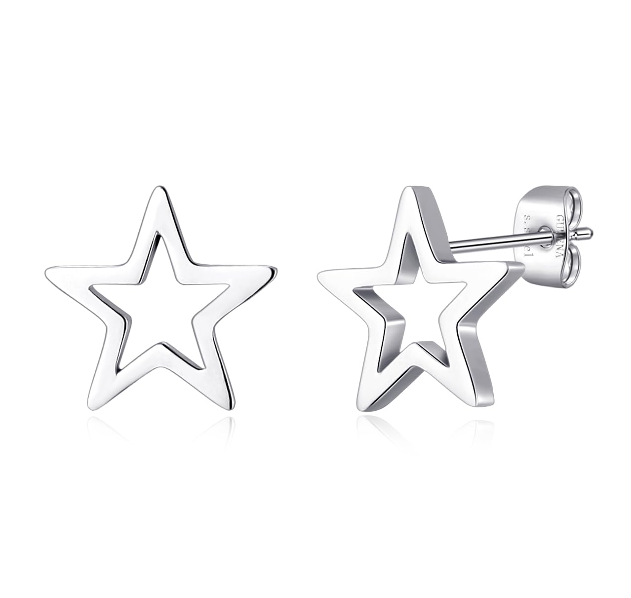 GUMENA Silver Earrings for women Tiny Cute Heart/Star/Cross/Huggie/Geometric/Triangle/Elephant Stud earrings Hypoallergenic Surgical Steel Small Earrings for Women Mother's Day Gifts