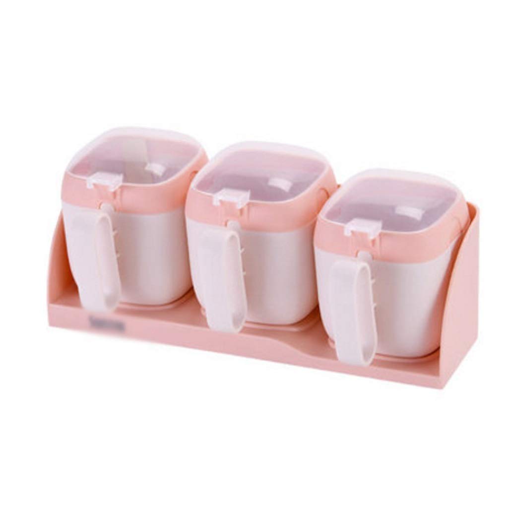 IANSHFKN Seasoning Box Edible Salt Sugar Storage Bracket Plastic Jar Bottle Kitchen Tool