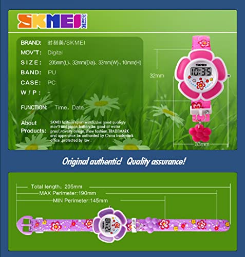 Kids Watch Girl Flower Shape Watch Novelty Cartoon Digital Watch 1144 (Pink1) #TOP4