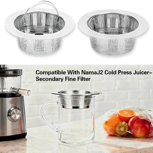 Juice Strainer Compatible with Nama J2 Cold Press Juicer, Stainless Steel