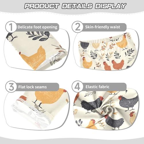 Rooster Eat Leaves Girls Leggings Athletic Pants Tights Stretch Bottom3