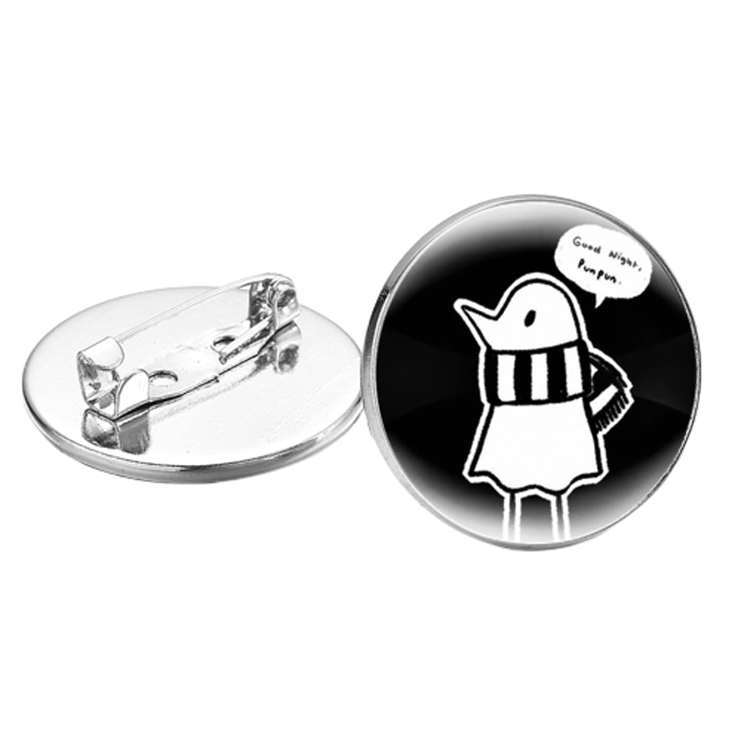 Selamat Malam Punpun Lencana Pin Tokoh Kartun Bulat Bros Kerah Pin untuk Pakaian Tas Kubah Kaca Perhiasan Buatan Tangan Hadiah Grosir