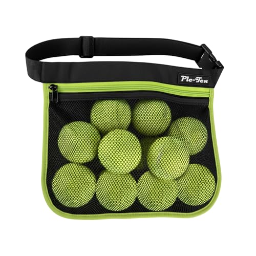 Bolsa de cintura ajustável para pickleball e bola de tênis – bolsa de malha para homens, mulheres e adolescentes – Comporta 8-10 tênis ou pickleball para ciclismo, golfe