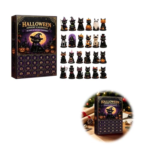Halloween Cat Advent Calendar 2026, 24 Pcs 2D Fright Acrylic Decorations - image 7