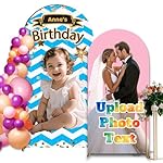 Custom Backdrop Personalized Photo Arch Cover Customized Arch Backdrop Cover with Picture for Birthday Wedding Graduation Party Holiday (3.9FT,4.9FT,6FT,6.6FT,7.2FT)