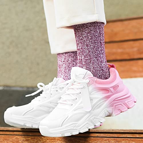 coclothy 5 Pairs Wool Socks for Women - Womens Wool Socks Winter Socks for Women Warm Thick Knit Wool Soft Vintage Casual Crew Socks