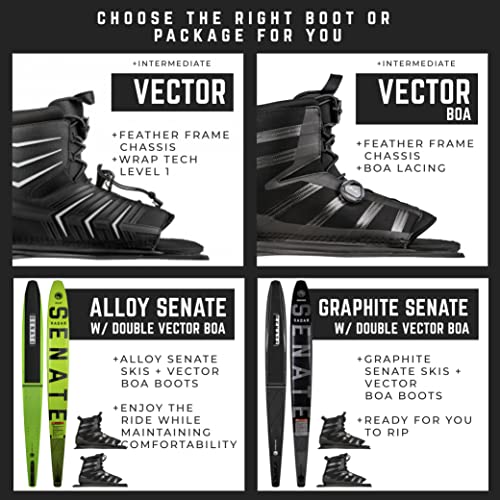 Radar Vector Boa Waterski Boot, Rear Feather Frame, X-Large #TOP4