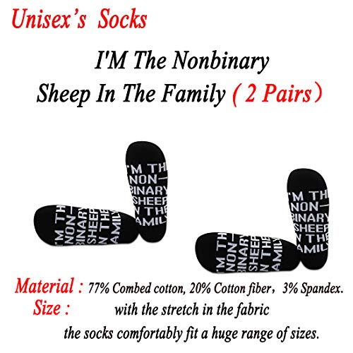 JXGZSO 2 Pairs Non Binary Pride Flag Socks Non Binary Gifts LGBT Nonbinary Gift Pride Queer Non-Binary Gift2