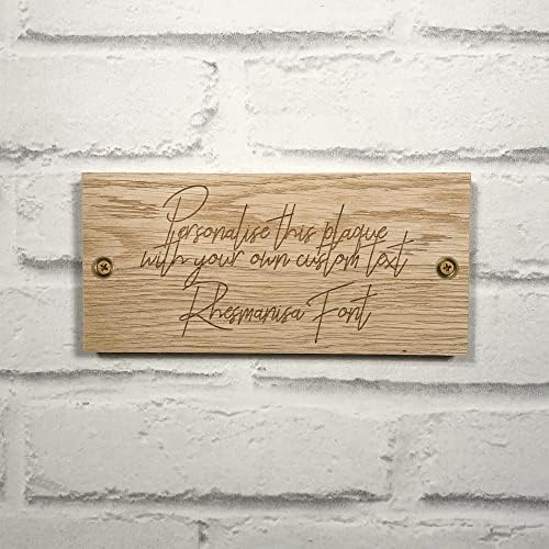 Cutncraft Designs Personalised Solid Oak Large Wooden Sign Plaque Your Own Text CALIBRI Font Custom Made Wall Door Decor Idea 40 x 9.5 x 2cm (15.7"x3.7"x0.8")